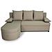 Divano Angolare Trasformabile Reversibile A 3 Posti Jen - Tessuto Beige - 196 X 88 X 159 Cm - Foto miniatura 1