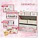 Scaffale Portagiochi Per Bambini Con 6 Contenitori Rimovibili In Tessuto, 63x30x66cm, Rosa - Foto miniatura 5