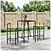 Set Bar Giardino 3 pz Nero Polyrattan e Legno Massello Acacia - Foto miniatura 4