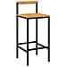 Set Bar Giardino 3 pz Nero Polyrattan e Legno Massello Acacia - Foto miniatura 7