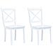 Sedie Da Pranzo 2 Pz Bianche In Legno Massello Di Hevea - Foto miniatura 2
