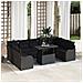 Set divani giardino  10 pezzi con cuscini neri in polyrattan, Divano giardino 2 posti  con cuscini neri in polyrattan - Foto miniatura 2