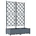 Fioriera con Trellis 2 pz Grigio Chiaro 80x40x125.5 cm - Foto miniatura 1