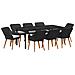 Set da Pranzo da Giardino 9 Pezzi Rattan Polietilene Nero - Foto miniatura 1