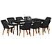 Set da Pranzo da Giardino 9 Pezzi Rattan Polietilene Nero - Foto miniatura 3
