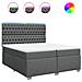 Giroletto a Molle con Materasso Grigio Scuro 200x200 cm Tessuto - Foto miniatura 1