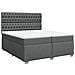 Giroletto a Molle con Materasso Grigio Scuro 200x200 cm Tessuto - Foto miniatura 3