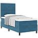 Letto con Rete a Doghe e Materasso Blu Scuro 100x200 cm Velluto - Foto miniatura 1