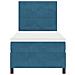 Letto con Rete a Doghe e Materasso Blu Scuro 100x200 cm Velluto - Foto miniatura 8