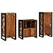 Set di mobili per il bagno 3 pcs Legno massello riciclato - Foto miniatura 8