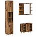 Set Mobili da Bagno 3 pz Legno Antico in Legno Multistrato - Foto miniatura 1