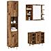 Set Mobili da Bagno 3 pz Legno Antico in Legno Multistrato - Foto miniatura 2