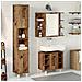 Set Mobili da Bagno 3 pz Legno Antico in Legno Multistrato - Foto miniatura 3