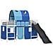 Struttura del letto loft per bambini Bianco e Blu 90 x 190 cm - Foto miniatura 1