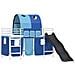 Struttura del letto loft per bambini Bianco e Blu 90 x 190 cm - Foto miniatura 4