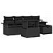 Set Divano da Giardino con cuscino 6 pcs Nero Poly Rattan - Foto miniatura 1