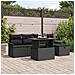 Set Divano da Giardino con cuscino 6 pcs Nero Poly Rattan - Foto miniatura 2
