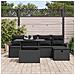 Set Divano da Giardino con cuscino 6 pcs Nero Poly Rattan - Foto miniatura 3
