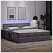 Pouf Letto con Materassi e LED Grigio 160x200cm Similpelle - Foto miniatura 3