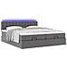 Pouf Letto con Materassi e LED Grigio 160x200cm Similpelle - Foto miniatura 6