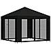 Gazebo da giardino con pareti laterali 3 x 3 m Nero - Foto miniatura 3