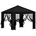 Gazebo da giardino con pareti laterali 3 x 3 m Nero - Foto miniatura 4