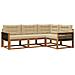 Set di divani da esterno con cuscino 4 pcs Naturale e Beige - Foto miniatura 1