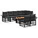 Set Divano da Giardino 9 pz Nero e Grigio scuro polyrattan - Foto miniatura 1