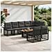 Set Divano da Giardino 9 pz Nero e Grigio scuro polyrattan - Foto miniatura 5