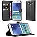 Custodia Compatibile Con Samsung Galaxy A8 2015 In Nero Carbone - Coperchio Protettiva Con Chiusura Magnetica, Funzione Stand E Tasca Per Le Carte - Foto miniatura 1