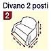 Copridivano Con Laccetti Disegno Rose Modello O.B. 2 Posti Rose - Foto miniatura 4
