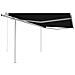 Tenda da Sole Retrattile Automatica con Pali 4,5x3 m Antracite - Foto miniatura 1