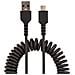 Cavo USB C Ricarica Veloce da 1m; Cavetto USB tipo C 2.0 Spiralato di Alimentazione e Sincronizzazione; Cavo Adattatore USB A a USB C in resistente Fibra Aramidica, Maschio-Maschio, TPE - Nero - Foto miniatura 3