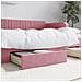 Cassetti Da Letto 2pz Rosa In Legno Multistrato E Velluto - Foto miniatura 1