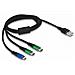 87882 Cavo Usb 1 M Usb 2.0 Micro-usb B 2 X Usb C Nero, Blu, Verde - Foto miniatura 1