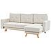 Divano Letto 3 Posti Siro Tessuto Beige Chiaro Con Contenitore Lato Sinistro - Foto miniatura 9