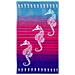 Telo Mare Jacquard Spugna Asciugamano Spiaggia Disegno Love Sea Horse Telo Mare Fucsia - Foto miniatura 1