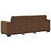 Set Divano a 3 Pezzi con Cuscini in Finta Pelle Marrone - Foto miniatura 9