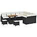 Set di Divani Giardino  da 12 Pezzi con Cuscini Rattan Nero Acacia, Divano Giardino da 2 Posti con Ripostiglio e Cuscini Rattan Nero, Set di Pranzo Giardino da 3 Pezzi con Cuscini Rattan Nero Acacia - Foto miniatura 1
