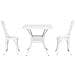 Set Bistro da Giardino 3 Pezzi in Alluminio Bianco - Foto miniatura 6