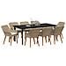 Set da pranzo da giardino a 9 pezzi in Rattan poliestere beige - Foto miniatura 3