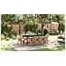 Set da pranzo da giardino a 9 pezzi in Rattan poliestere beige - Foto miniatura 5