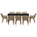 Set da pranzo da giardino a 9 pezzi in Rattan poliestere beige - Foto miniatura 8