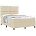 Letto con Rete a Doghe e Materasso Crema 140x190 cm in Tessuto - Foto miniatura 1