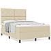 Letto con Rete a Doghe e Materasso Crema 140x190 cm in Tessuto - Foto miniatura 4