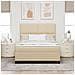 Letto con Rete a Doghe e Materasso Crema 140x190 cm in Tessuto - Foto miniatura 5