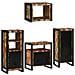 Set di mobili per il bagno 4 pcs Legno massello riciclato - Foto miniatura 1