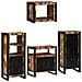 Set di mobili per il bagno 4 pcs Legno massello riciclato - Foto miniatura 3