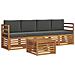 Set divani 5 pcs Naturale e Antracite Legno di Acacia Massello - Foto miniatura 1