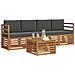Set divani 5 pcs Naturale e Antracite Legno di Acacia Massello - Foto miniatura 3